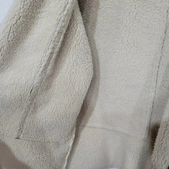 Prana Esme Faux Suede Shearling Trucker Gray Jacket Coat Large - Picture 7 of 8